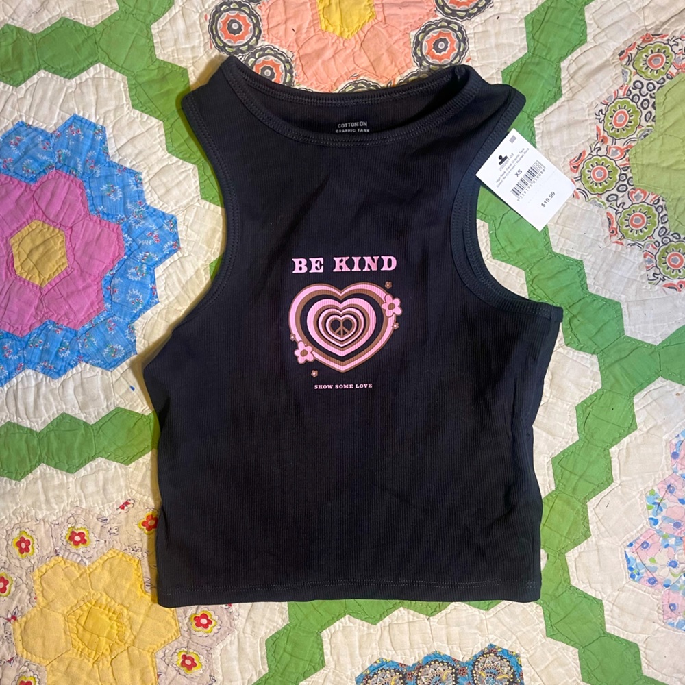 XS Black Cotton on tank top